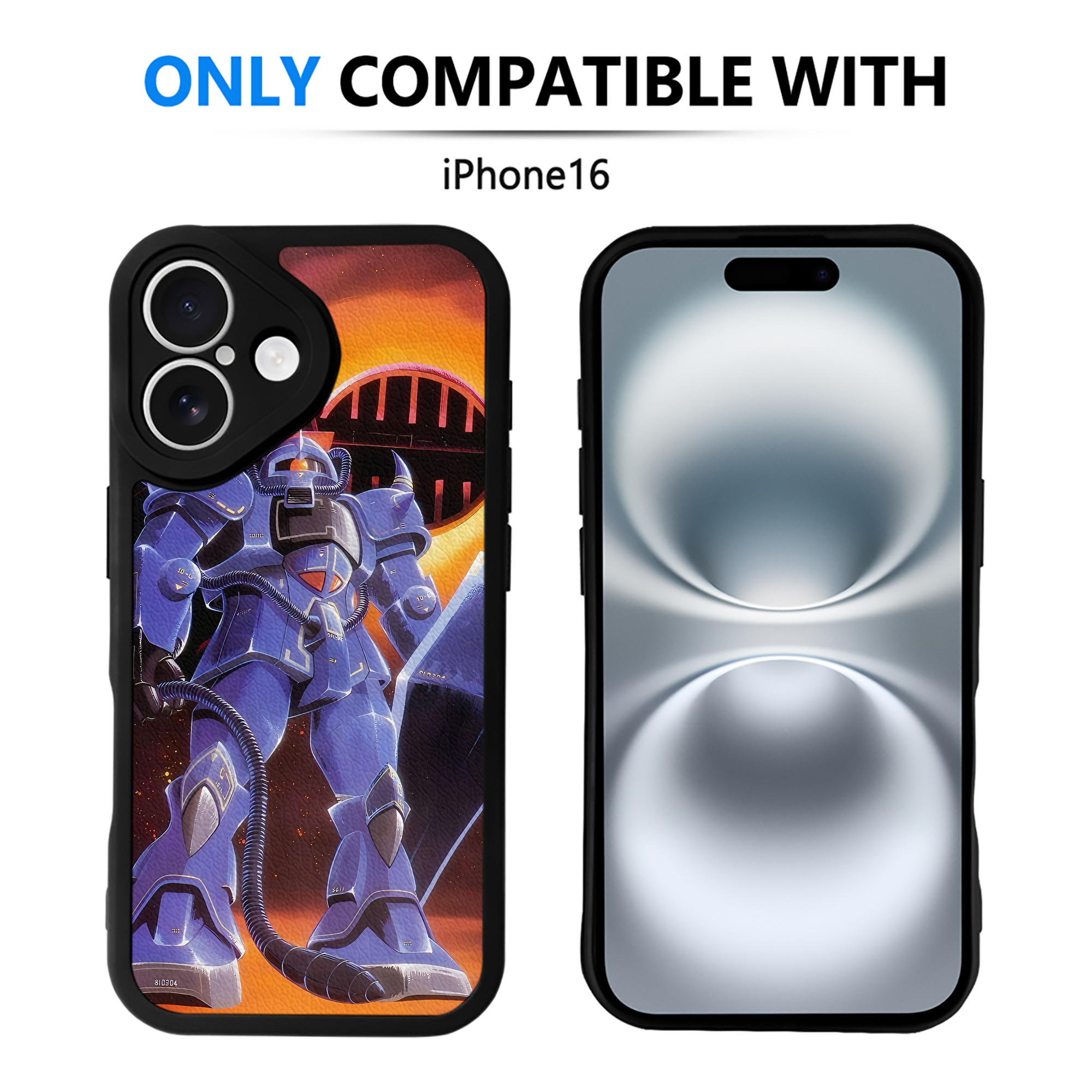 （画像用） 機動戦士ガンダム Mobile Suit Gundam 【iPhone 16シリーズ対応】シリコンスマホケース（レザー調） 材質：シリコン